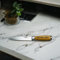 personalisiertes Universalmesser mit Edelstahlklinge und Griff aus Bambus, mit Wunschgravur auf dem Griff, als Geschenk für die Küchenfee, den Hobbykoch, Küchenchef, Klingenlänge ca. 13 cm
