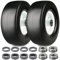 2Pcs 9x3.50-4 Flat Free Tire, Lawn Mower Tire, with 3.5 Centered Hub, 3/4”& 5/8” Bearings, 2/5& 1/5 Metal Spacers, 3.5-4-4.5-5 Centered Hub, Smooth Tread Tire for Zero Turn Mowers