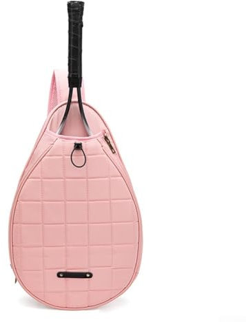 Sac à bandoulière pour raquette de tennis, badminton, pickleball, squash, cricket (rose)