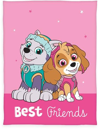 Herding Fleece-Decke Paw Patrol, 130 x 170 cm, Dekorative Kinder-Kuscheldecke mit buntem Motiv, flauschig, 100% Polyester