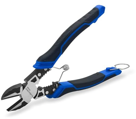 3-in-1 Wire Cutters with Stripper and Crimper Multifunction Diagonal Cutters with Spring Loaded and Safety Lock Side Cutters Heavy Duty for Electrician and Homes