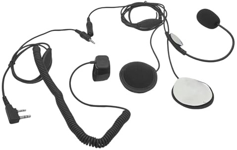 HELETUL Walkie-Talkie-Helm-Headset, 2-polig, 2-Wege-Radio-Set, Ohrhörer, Mikrofon, Fahrrad, Vollgesicht, Motorrad, PTT, Ohrstück für Baofeng, Kenwood, Retevis, UV5R, UV5R, UV5R