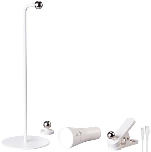 Lunartec Zubehör zu Tischlampe Akku dimmbar: 4in1-Akku-Tisch-, Wand-, Klemm- und Taschenlampe, 3 Leuchtmodi, weiß (Schreibtischlampe & Klemmlampe, Stand-Lampen, LED Wohnzimmerleuchten)