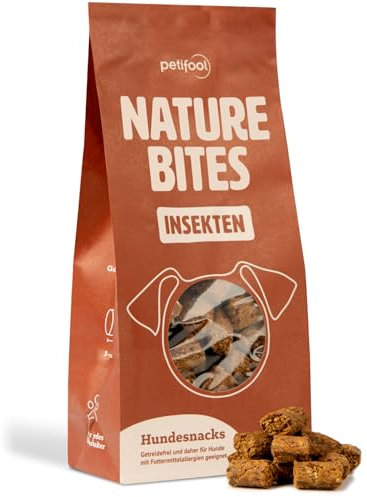 petifool Nature Bites Insekten | natürlicher Hundesnack | Insekten und Gemüse | Ohne künstliche Zusätze | Getreidefrei | 200g | Aus Deutscher Herstellung