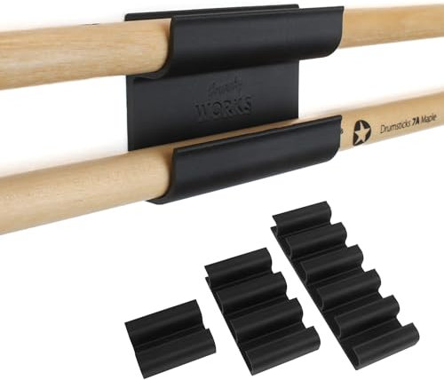 CrunchyWorks STAGECADIA Drumstick Wandhalter, Trommelstöcke Schlagzeugstöcke, Halter Haken, Ständer Bügel Aufhängung, Mit Montageequipment, Klebepad zum Anbringen an der Wand, Schwarz
