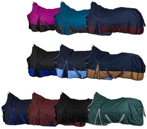 RL24 - Weidedecke High Neck Basicline 600D – Regendecke & Übergangsdecke – wasserdichte Outdoordecke mit Kreuzbegurtung – Pferdedecke in Lila – Größe 135cm (Polarfleecefutter)