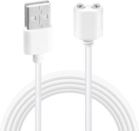 Magnetic USB DC Charger Cable 7mm 2Pin Replacement Vibrator Charging Cord Strong Magnet Compatible with Wireless Massager Smart Devices Electrical Toothbrush Safe Charging Solution Dual Pin 80cm