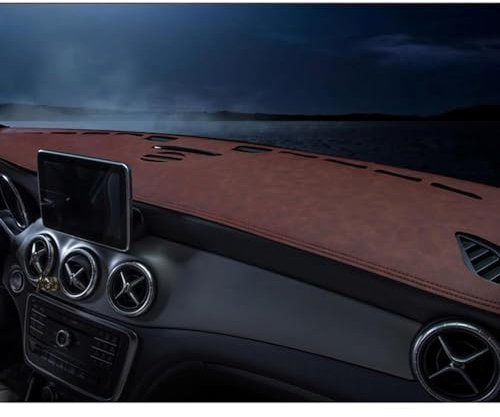 Für Mitsubishi ASX 2013-2018 Auto Armaturen Brett Instrumenten tafel Abdeckung vermeiden Licht Polster Sonnenschutz Teppiche,D-Brown
