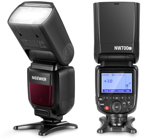 NEEWER NW700-C TTL Blitz Speedlite kompatibel mit Canon DSLR Kameras 1/8000s High Speed Sync, 1/1-1/256 Ausgabe TCM Funktion 230 volle Leistung Blitze 0,1-2,7s Recycling, Akkus Nicht enthalten