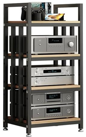 mobile stereo hi fi rack hifi Armadio Rack Stereo A 3/4 Livelli, Contenitore Per Componenti Stereo Di Intrattenimento/giradischi/apparecchiature Elettroniche(4tier)