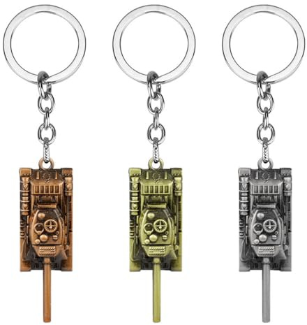 3 Stücke Tank-Förmiger Schlüsselbund, Kreativer Und Personalisierter Schlüsselbund, Geschenkanhänger, Dekoratives Anhänger Aus Edelstahl.