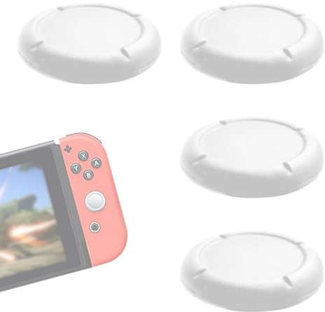 AzureRay Capuchon Joystick Switch – Protection Joystick Switch en Silicone, Bouton Switch Remplacement avec 3D Grips pour Nintendo Switch/Lite (4PCS, Blanc) (Blanc)