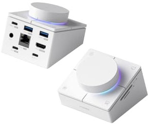 Hagibis Hub USB C con pulsanti di scelta rapida, docking station RGB Type-C con HDMI 4K@60Hz, PD 100W, USB-C 5Gbps, 2 USB3.0, 2.5G RJ45, AUX, SD3.0, Micro SD3.0 per MacBook iPad Pro Laptop (bianco)