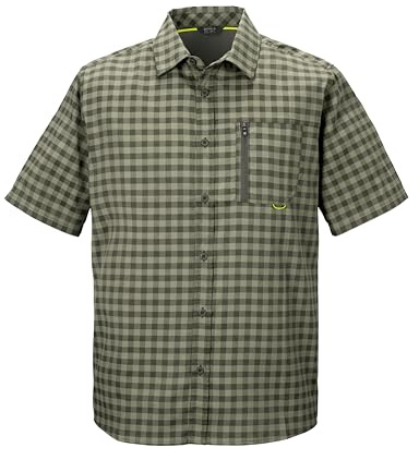 killtec Herren Funktionshemd/Hemd Kurzarm/Outdoorhemd KOS 44 MN WVN SHRT, Oliv, S, 42790-000