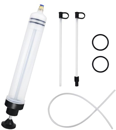 500 ml Seringue D'aspiration D'huile, Pompe à Huile Manuelle Seringue Huile avec Tuyau pièce à injecter Huile Boite de Vitesse, compatible avec les Huiles Moteur, de Frein et de Transmission