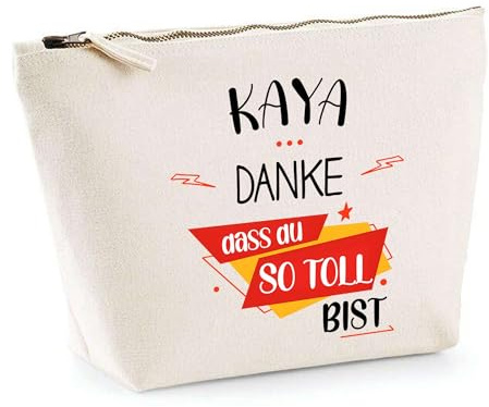 Kosmetiktasche Kaya Du so toll bist - Schminktäschchen Make-up Kulturtasche - Geschenk Muttertag Geburtstag Schwester Weihnachten Patentante