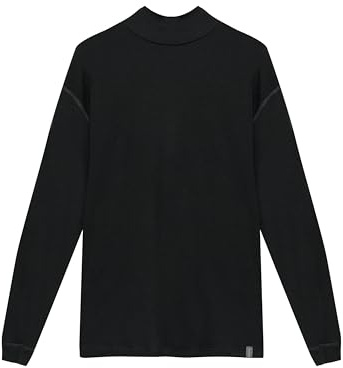 Dilling Damen Plus Size Merinowolle Langarmshirt Stehkragen Baselayer temperaturregulierend atmungsaktiv - Schwarz 54