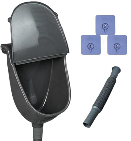 Wall Urinal - Bathroom Accessory with Lid | Outdoor Standing Urinal for Men | Portable Toilet | Home Motorhome Camping Garden Patio Garage Hygienic Bedroom for Adults and Children