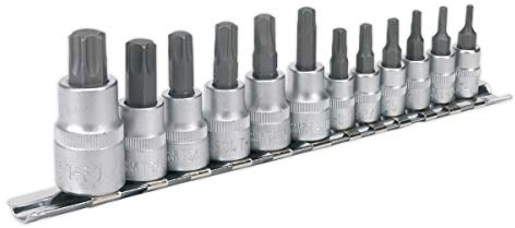 Sealey Ak6213 TRX-Star Socket Bit Set 12Pc 1/4 3/8 and 1/2Sq Drive