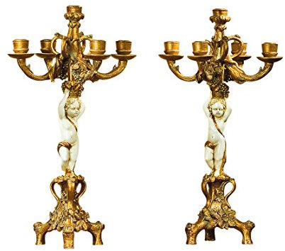 Design Toscano Die Ernte des Cherub, Kandelaber (Paar)