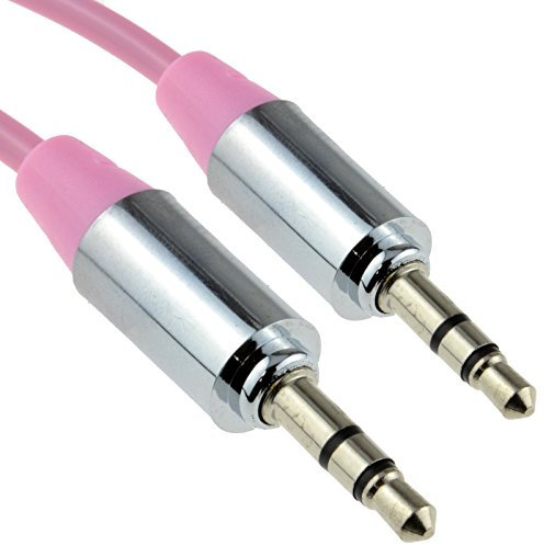 Profi Metall Rosa 3,5 mm Klinkenstecker Männlich Zum Männlich Stereo Audio Kabel Anschlusskabel 1 m [1 Meter/1m]