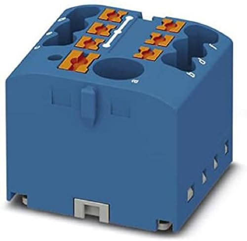 Phoenix Safe PTFIX 6/6X2,5 BU Verteilerblock, Grundklemme mit Einspeisung, 450 V, 24 A, Anzahl der Anschlüsse 7, Querschnitt 0,14 mm²-4 mm², AWG: 26-12, Breite 25,6 mm, Höhe 21,7 mm, Blau, 10 Stück