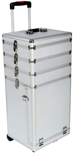 TecTake BEAUTY CASE PROFESSIONALE RIGIDO TRUCCO RICOSTRUZIONE UNGHIE NAIL ART VALIGETTA - disponibile in diversi colori- (Argento)