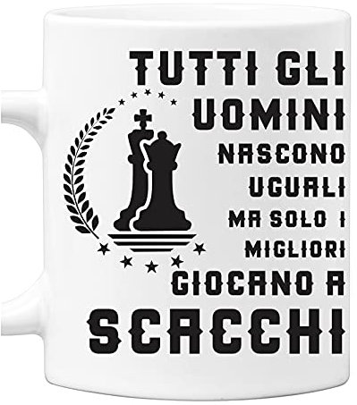 bubbleshirt Tazza Mug in ceramica scacchi - tutti gli uomini nascono uguali ma solo i migliori giocano a scacchi - idea regalo compleanno 11oz