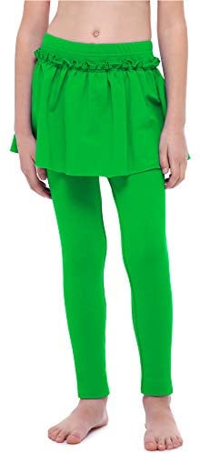 Merry Style Mädchen Lange Leggings aus Baumwolle mit Rock MS10-255 (Grün, 128 cm)