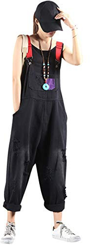 Bigassets Donna Jeans Salopette Senza maniche Tute pagliaccetto Style 1 Black