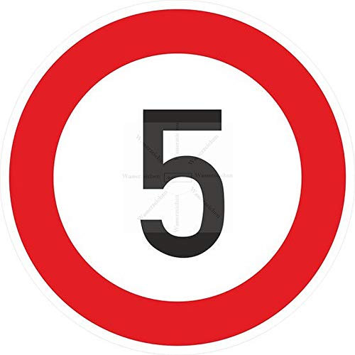 20cm! Aufkleber-Folie Wetterfest Made IN Germany LKW Bus Van LZ 5-Kmh S12 Achtung zulässige Höchstgeschwindigkeit Auto-Vinyl-Sticker Decal Profi Qualität