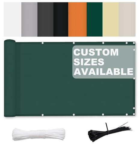 Aiyaoo Wind Sichtschutz 70x400cm Witterungsbeständig und Wasserabweisend Sichtschutzplane Balkon 100% Privatsphäre für Gartenzaun Balkon Grün