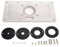 Yosoo Health Gear Akku Oberfraese, Tischeinsatz aus Aluminium Routerplatte, 235 mm x 120 mm x 8 mm Holzbearbeitungseinsatzplatte mit Befestigungsschrauben und Kunststoff Routereinsatzring
