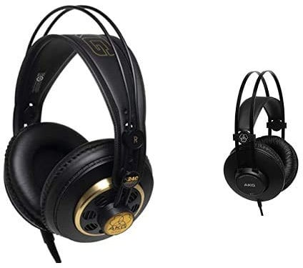 AKG K240 Studio Semi Open Cuffie Tradizionali, Nero/Oro & K52 Closed Back Cuffie, Nero