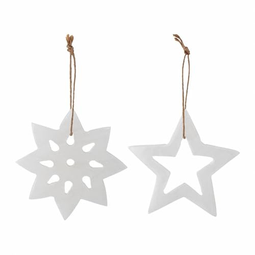Bloomingville OTTA 2er Set Ornament aus Gips in Form von Sternen, Durchmesser: 9cm