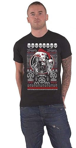 Rob Zombie T Shirt Bloody Santa Logo Nue offiziell Herren Schwarz M