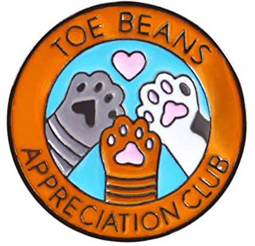 TOE BEANS APPRECIATION CLUB Enamel Pin Cute Round Dog Claw Cat Claw Lapel Pin Brooch Cartoon Animal Claw Letter Badge Kids Gift Clothes Bag Accessory