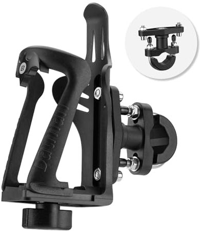 ROCKBROS Motorcycle Water Bottle Holder Bicycle Bottle Cage Adjustable 5.5-8.5cm Bike Drinks Holder Motorbike Cup Holder for E-bikes Mountain Road Bikes with 3 Models Black