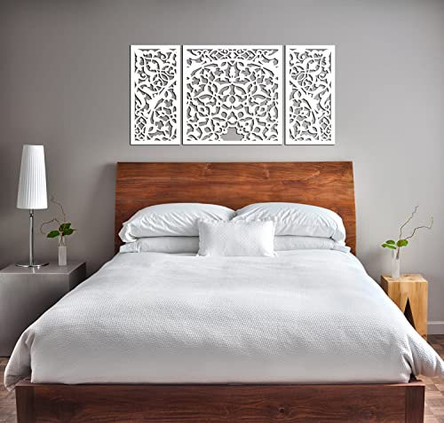 OrnamentiPL Hommage oriental marocain - Décoration murale 3D - 70 x 140 cm - Blanc