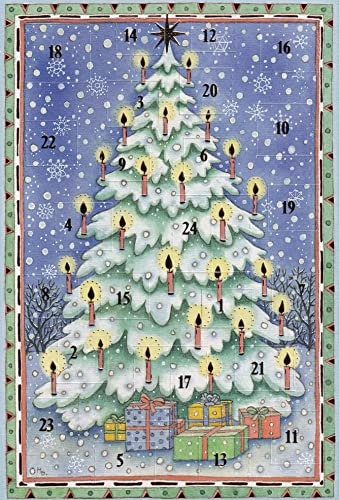 5 Adventskalenderkarten mit nostalgischen Weihnachtsmotiven