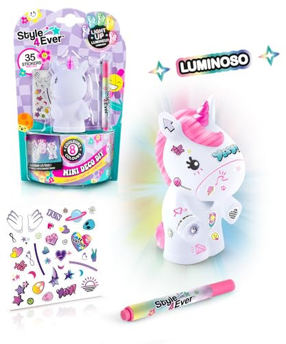 Canal Toys - Style 4Ever - Figurita Luminosa para Decorar DIY Sdo. - Mini Deco DIY Light Up - Kit con Luz Quitamiedos LED, Rotulador y Pegatinas - OFG267
