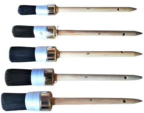Profi Lackpinsel Pinsel Naturborsten Lasurpinsel Farbpinsel Rundpinsel doppelt-gebunden (Größe und Stückzahl Bitte in der Auswahlliste wählen!)(2xPinsel Größe 6(Ø25mm)…)