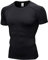 Yishengwan Compression Tops for Men Short Sleeve Mens Compression Shirts Quick-Drying Base Layer Shirts Gym Top Running T-Shirts for Sports Fitness Workout Cycling Training, Black, M