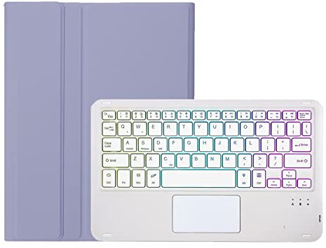 GUPENAA Étui Clavier pour Samsung Galaxy Tab S6 Lite 10.4'' 2022/2020, 7 Couleurs Rétroéclairées, Couvercle Léger Mince avec Clavier Bluetooth Détachable Magnétiquement,Violet