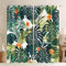 SMchwbc Lot de 2 rideaux opaques - Feuilles de palmier vert - Rideaux tropicaux - Pour chambre à coucher - Impression 3D - 100 % polyester - Feuilles - Lot de 2 (1,100 x 140 cm (2 x 50 x 140 cm)