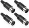 MEIRIYFA DIN 8-Pin Stecker, 4-Pack DIN 8 Pin MIDI Kabel Audio Adapter Sockel Lötklemmen Stecker für Mixer, elektronische Trommel, MIDI Keyboard