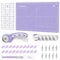 Headley Tools Rotary Cutter Set - 45mm Fabric Cutter, 5 Extra Rotary Blades, A3 Cutting Mat, Quilting Ruler and Sewing Clips, Craft Knife Set, Ideal for Crafting, Sewing, Patchworking, Purple