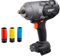 WS24 Akku Schlagschrauber 18V, 1/2 Zoll Aufnahme, bürstenloser Motor mit 950NM Drehmoment, inkl. 3tlg. Steckschlüssel Set KFZ