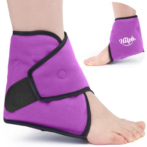 Hilph Poche de Glace Cheville Réutilisables en Gel, Poche de Froid Pied pour Blessures, Sac Gel Compresse Chaude Froid pour Cheville, Entorse à la Chevillere, Gonflement, Fasciite Plantaire-Violet
