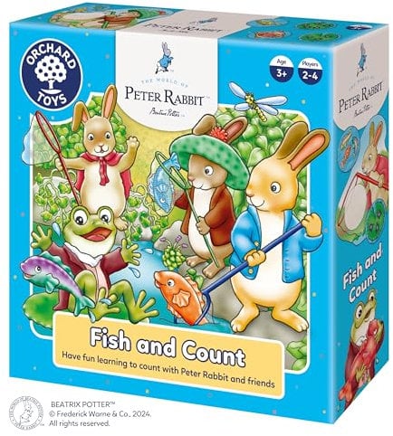 Orchard Toys Peter Rabbit™ Fish and Count - Counting Board Games for Kids Age 3+, Learning and Educational Children's Games for Boys, Girls, Toddlers, and Kids Age 3 and Up - 2-4 Players